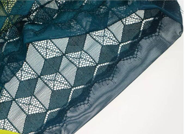 AERENEY Sexy Thin Lace Contrast Flat Corner Pants