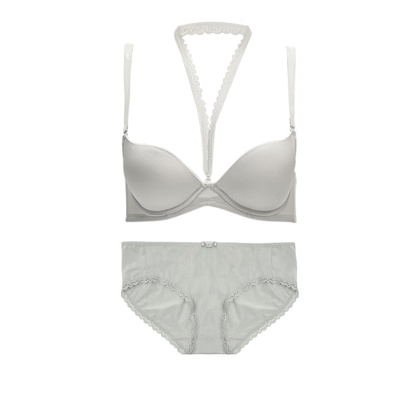 AERENEY Sexy Thin Glossy Halter Bra