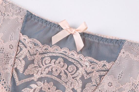 Thin lace embroidered low waisted sexy flat angle underwear