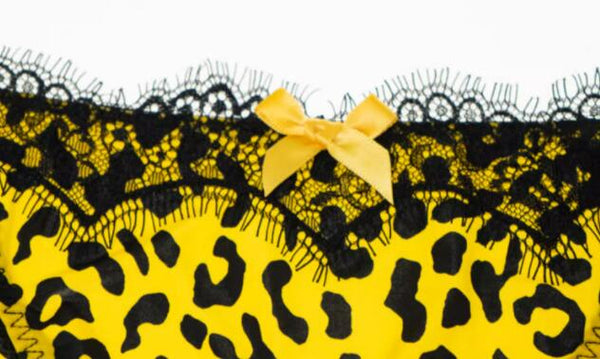 AERENEY Leopard Pattern Sexy Thin Lace Traceless Flat Corner Underpants