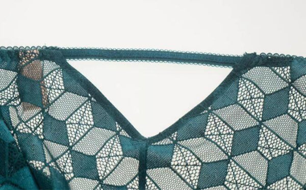 AERENEY Sexy Thin Lace Contrast Flat Corner Pants