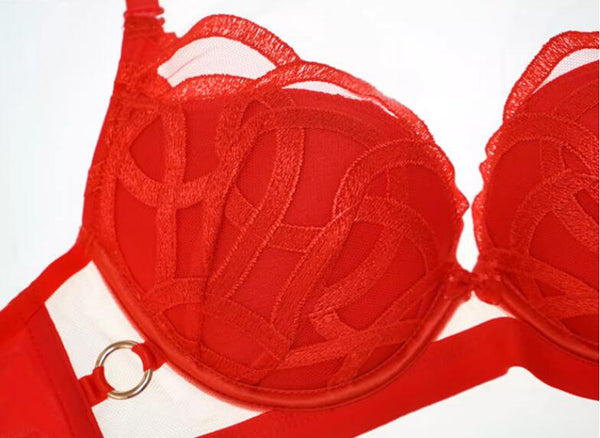 AERENEY Dragon Year Red Sexy Bra Lace Soft Support Bra
