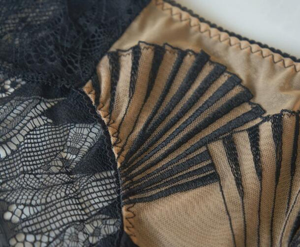 AERENEY sexy lace embroidered seamless flat corner pants