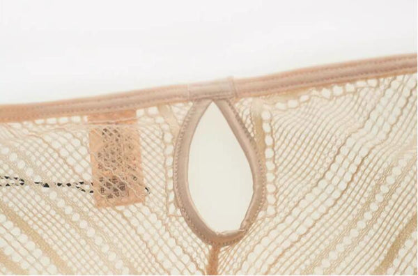 AERENEY Sexy Lace Mid Low Rise Traceless Flat Corner Pants