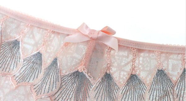 AERENEY Sexy Embroidered Thin Lace Traceless Underwear, Pure Cotton Modal Bottom