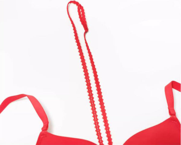 Dragon Year Red Wedding Underwear Glossy Sexy Bra Set Thin Bra