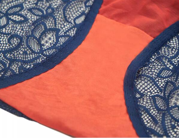 AERENEY Sexy Thin Cut Lace Pure Cotton Bottom Flat Corner Pants