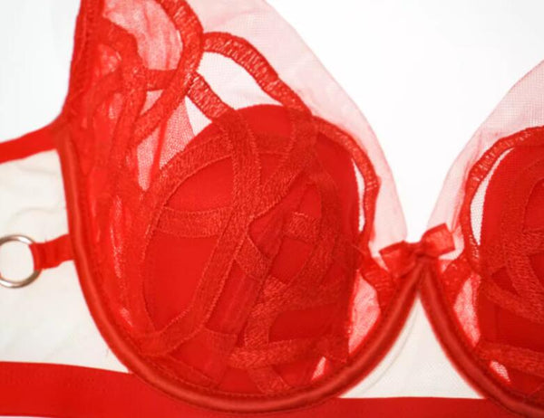 AERENEY Dragon Year Red Sexy Bra Lace Soft Support Bra