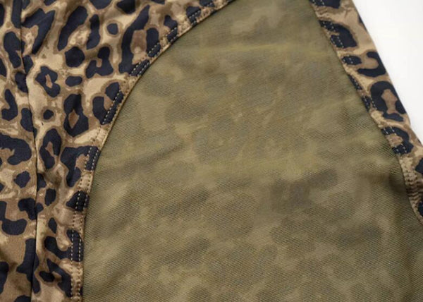 AERENEY Sexy Leopard Pattern Modal Pure Cotton Bottom Flat Corner Pants