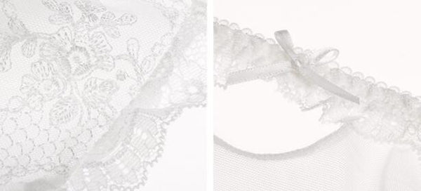 Sexy White Wedding Bride Lace Push-up Bra