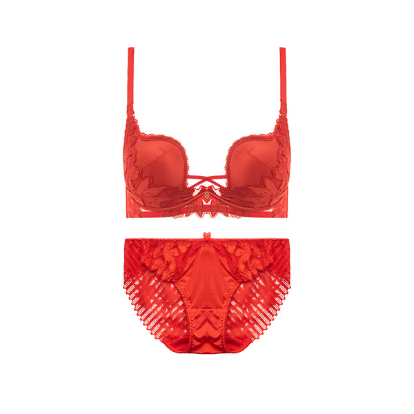 Red Panties Dragon Year Soft Support Anti-sagging Bra Set