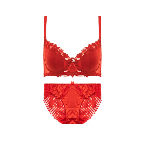 Red Panties Dragon Year Soft Support Anti-sagging Bra Set