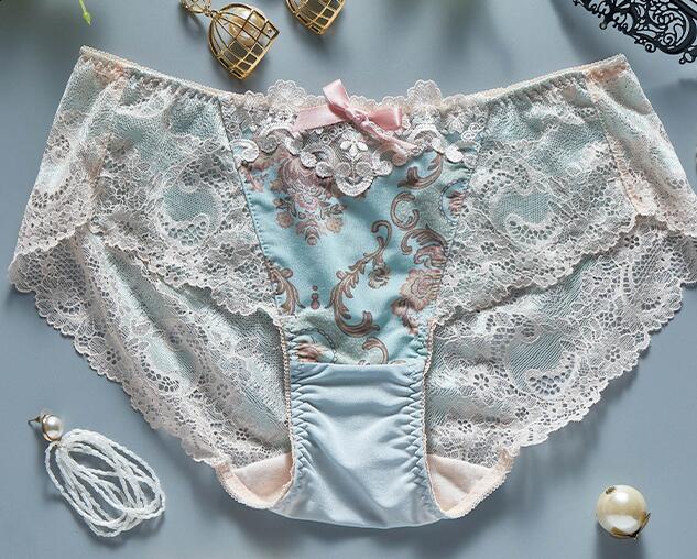 AERENEY Sexy Flat Angle Lace Pure Cotton Bottom Trackless T-thong