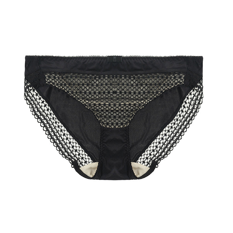 AERENEY Sexy Lace Pure Cotton Bottom Flat Corner Pants