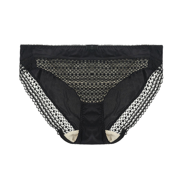 AERENEY Sexy Lace Pure Cotton Bottom Flat Corner Pants