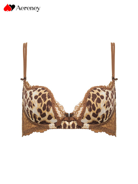 Spring and Autumn Shell Sexy Lace Leopard Print Bra Set Anti-sagging Bra