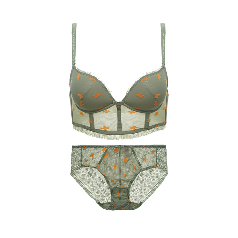 AERENEY Summer Thin Sexy Anti-sagging Bra Set