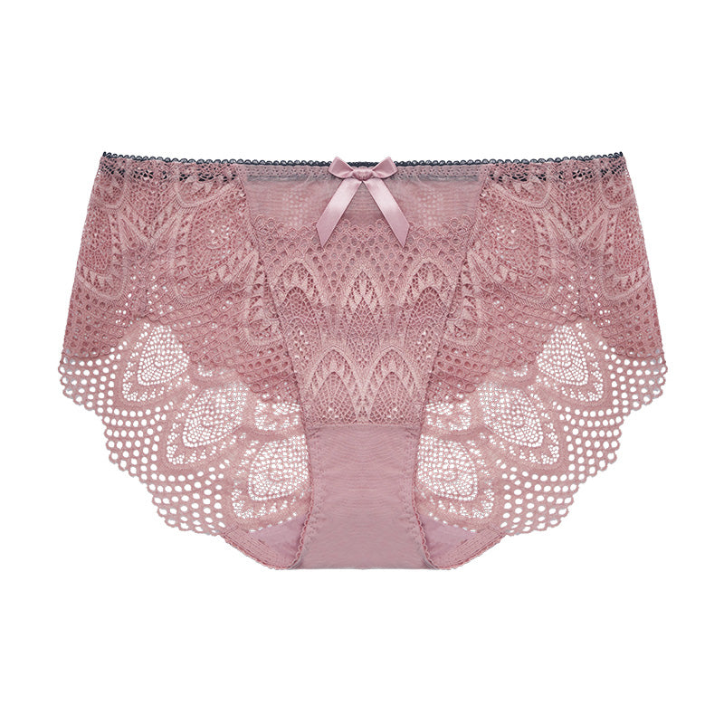 AERENEY Sexy Thin Pink Lace Comfortable Breathable Flat Corner Pants