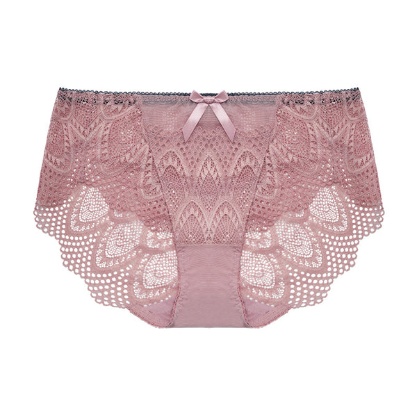 AERENEY Sexy Thin Pink Lace Comfortable Breathable Flat Corner Pants
