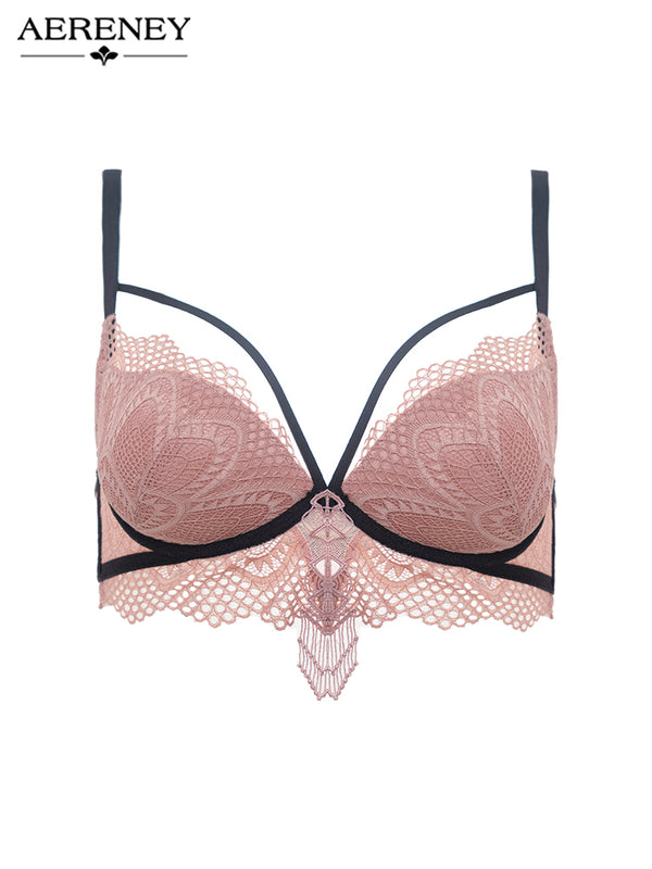 AERENEY Thin Petite Strap Lace Bra