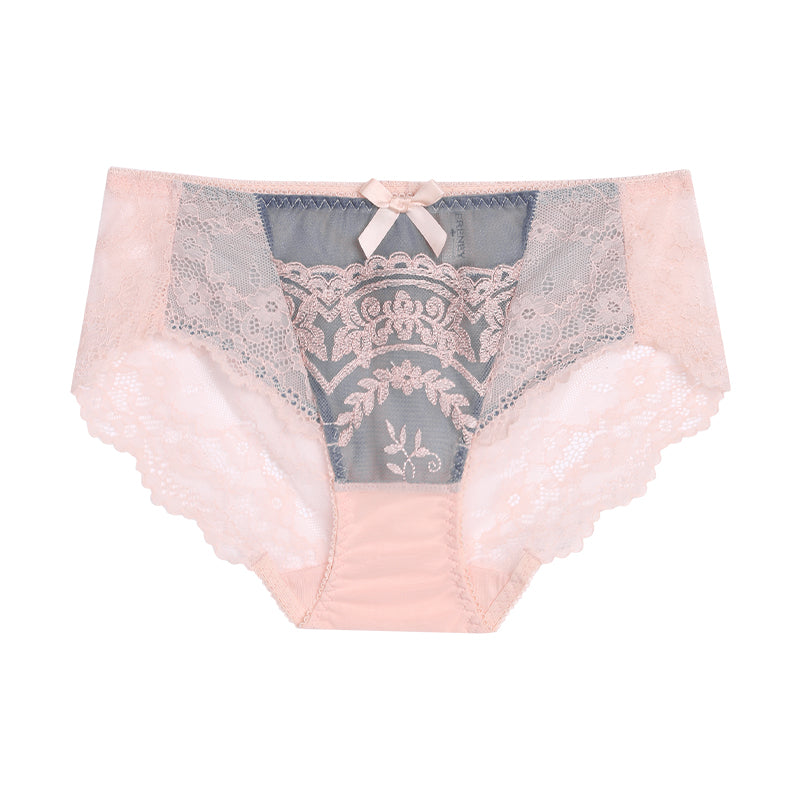Thin lace embroidered low waisted sexy flat angle underwear