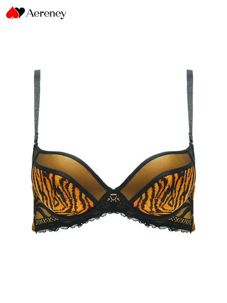 Print Leopard Print Sexy Bra Set Thin Bra Soft Underwire