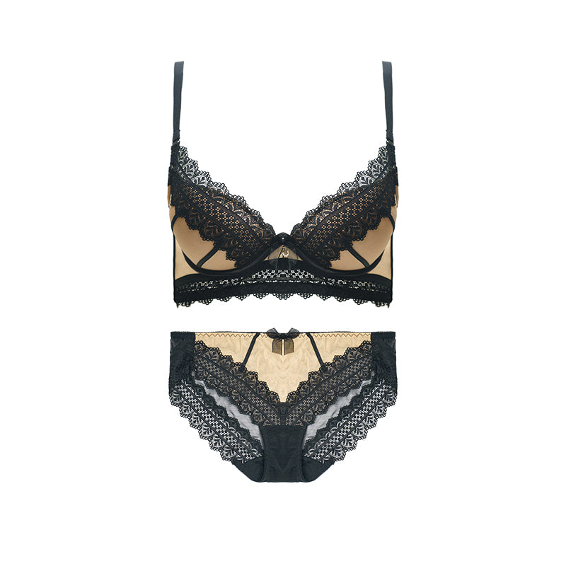 AERENEY Sexy Lace Soft Support Bra Set