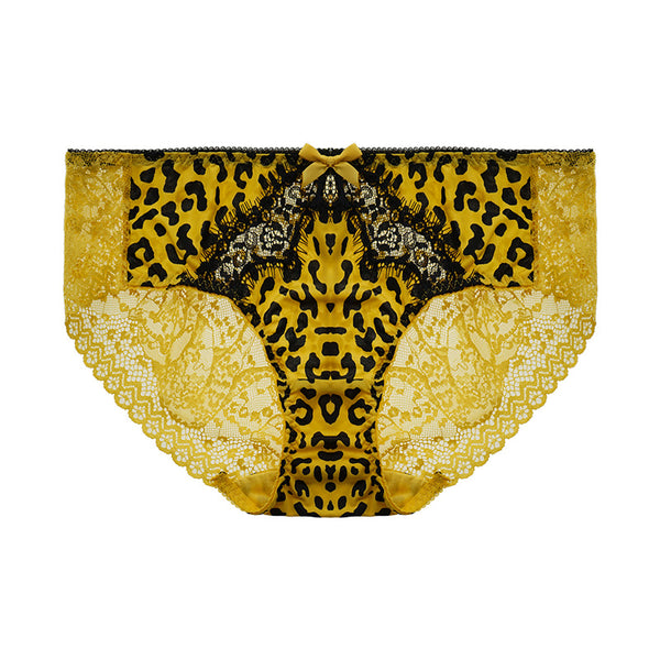 AERENEY Leopard Pattern Sexy Thin Lace Traceless Flat Corner Underpants