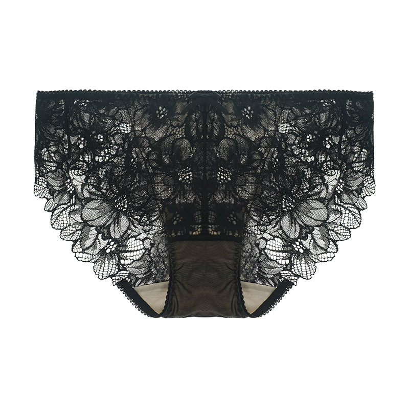 AERENEY Sexy Lace Breathable Pure Cotton Bottom Flat Corner Pants