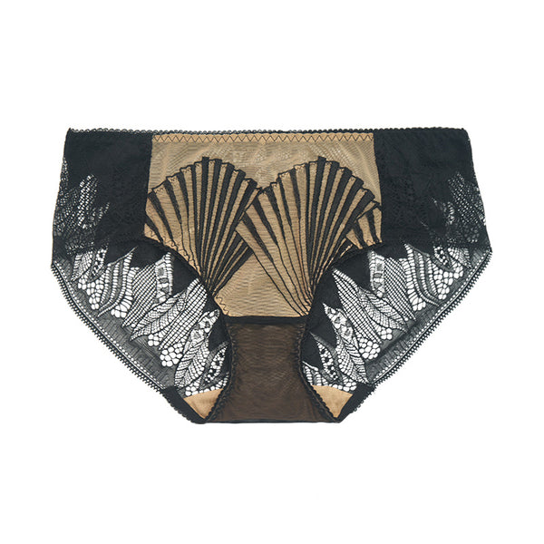 AERENEY sexy lace embroidered seamless flat corner pants
