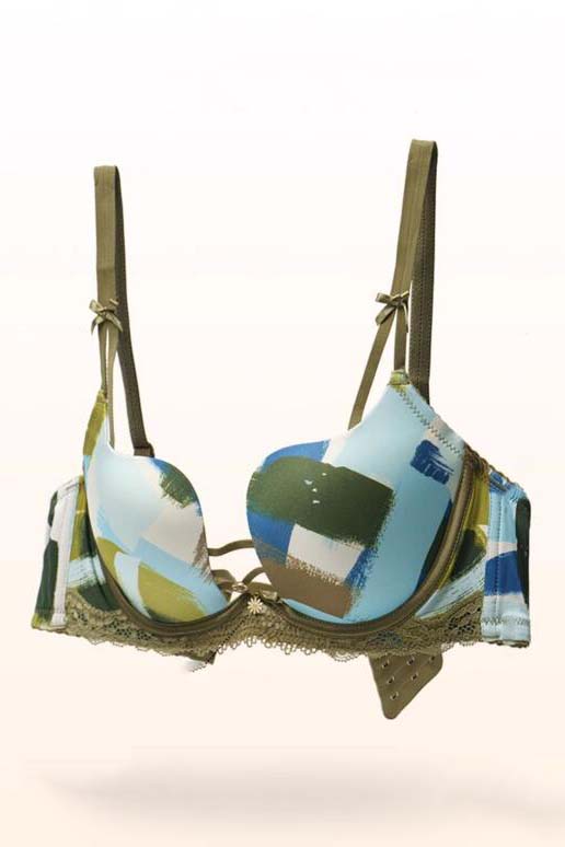 AERENEY Set Sexy Thin Graffiti Print Bra