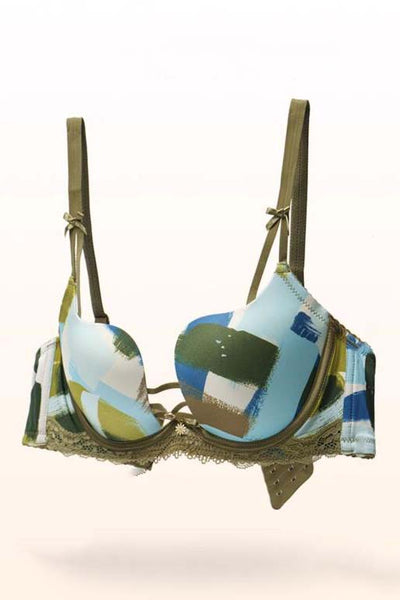 AERENEY Set Sexy Thin Graffiti Print Bra