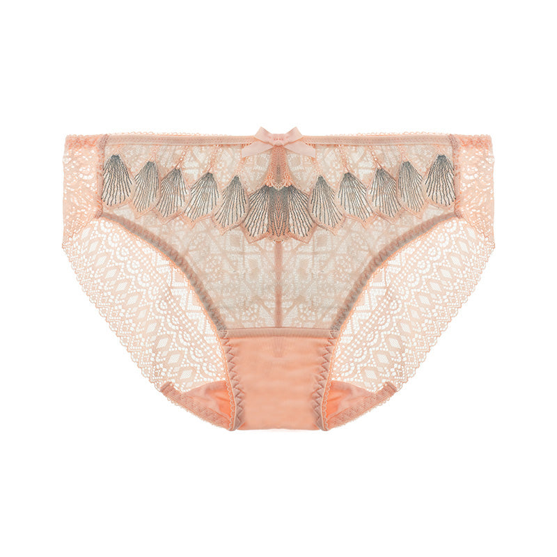 AERENEY Sexy Embroidered Thin Lace Traceless Underwear, Pure Cotton Modal Bottom
