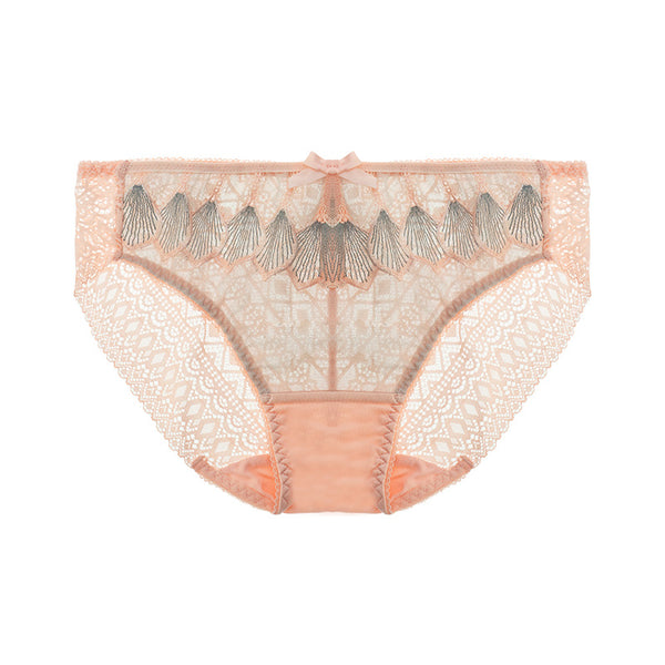 AERENEY Sexy Embroidered Thin Lace Traceless Underwear, Pure Cotton Modal Bottom