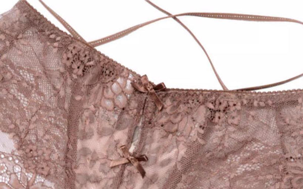 Sexy Leopard Pattern Lace Thin Tie Low Waist Flat Corner Pants