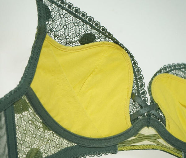 AERENEY Sexy Lace Thin Cup Push-up Bra