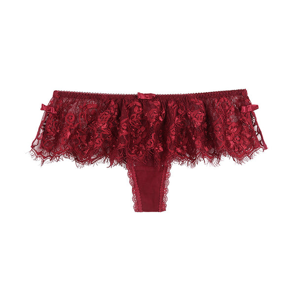 Lace seamless low waisted flat angle pants