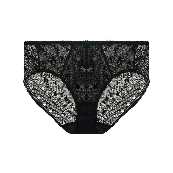 AERENEY Sexy Lace Pure Cotton Bottom Low Waist Traceless Flat Corner Pants