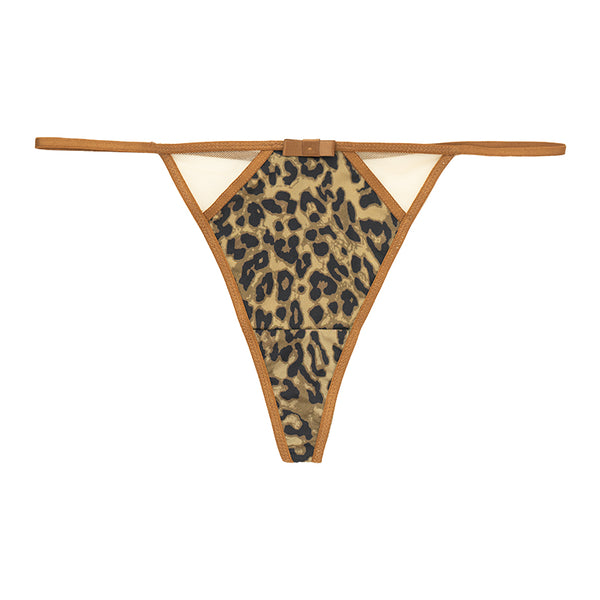 AERENEY Sexy Leopard Pattern Modal Pure Cotton Bottom Flat Corner Pants