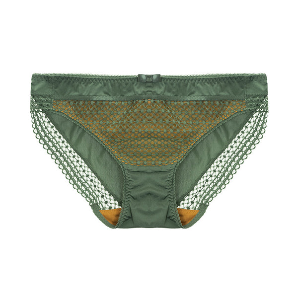 AERENEY Sexy Lace Pure Cotton Bottom Flat Corner Pants