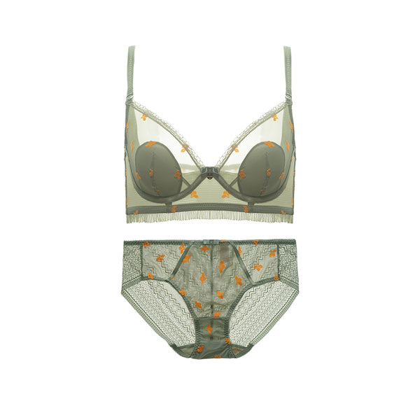 AERENEY Summer Thin Sexy Anti-sagging Bra Set