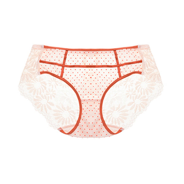 AERENEY sexy polka dot lace mid low rise comfortable and breathable boxer shorts