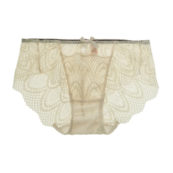 AERENEY Sexy Thin Pink Lace Comfortable Breathable Flat Corner Pants