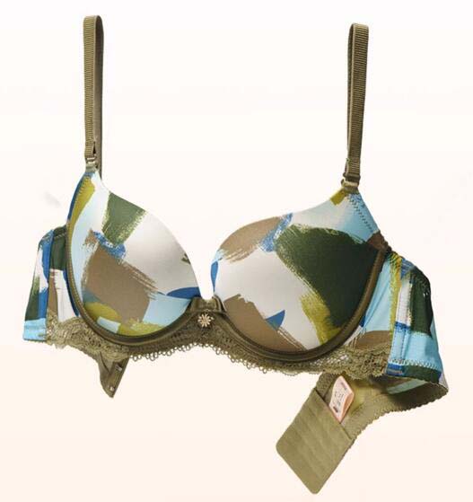 AERENEY Thin Sexy Graffiti Print Bra Set