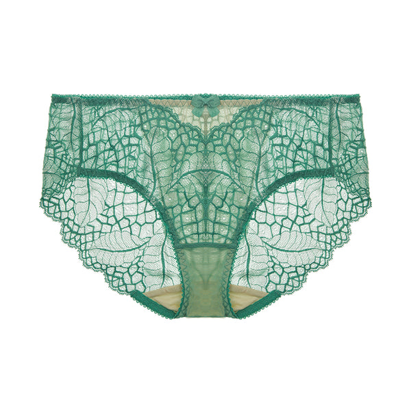 AERENEY Sexy Thin Lace Contrast Flat Corner Pants