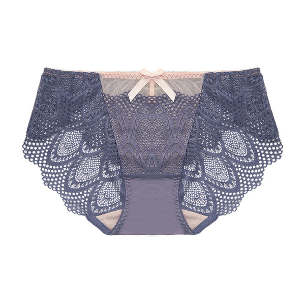 AERENEY Sexy Thin Pink Lace Comfortable Breathable Flat Corner Pants