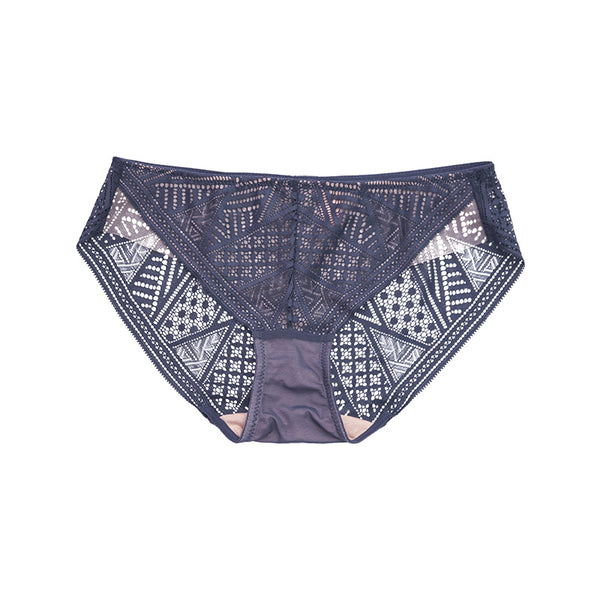 AERENEY Sexy Thin Cut Lace Pure Cotton Bottom Flat Corner Pants
