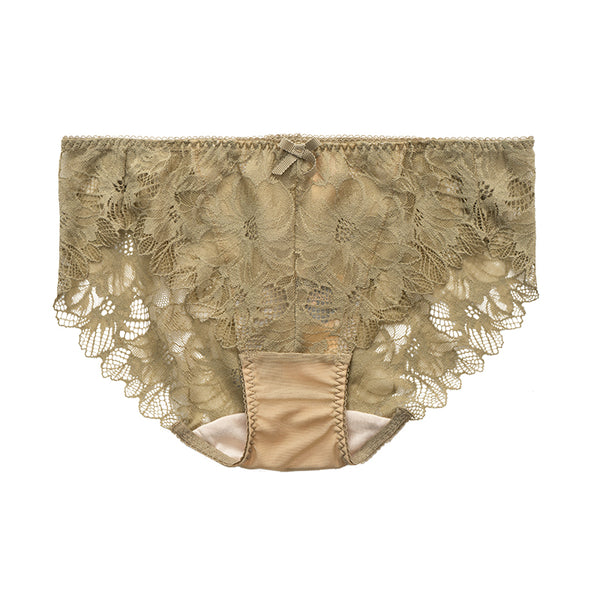 AERENEY Sexy Lace Breathable Pure Cotton Bottom Flat Corner Pants