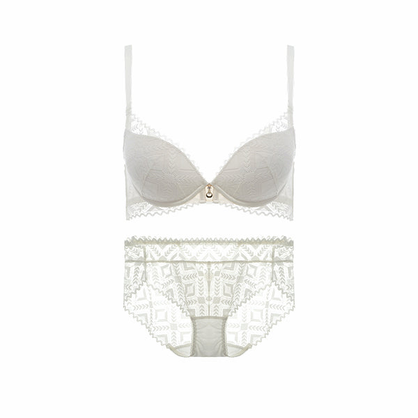 AERENEY Sexy Thin Petite White Lace Bra