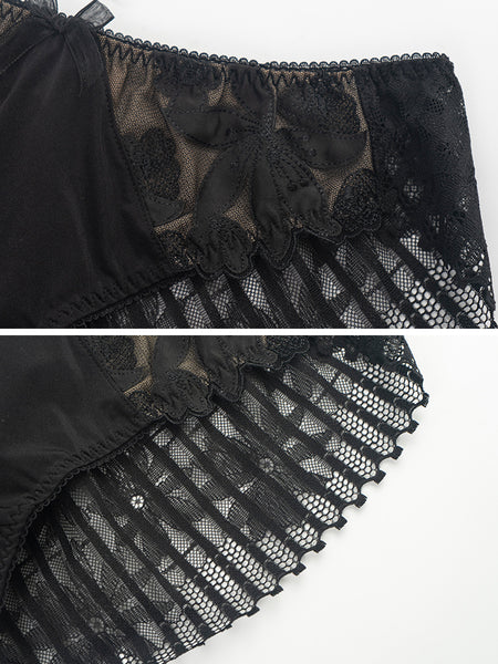 AERENEY Sexy Embroidered Lace Breathable Flat Corner Pants